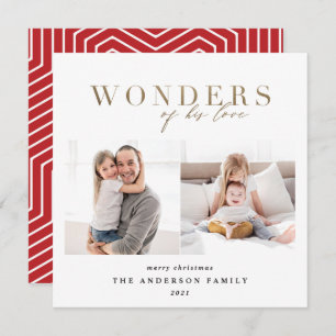 Cartes Pour Fêtes Annuelles Or religieux moderne 2 photo géométrique Noël