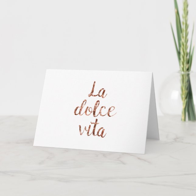 Cartes Pour Fêtes Annuelles Or rose La Dolce Vita (Devant)