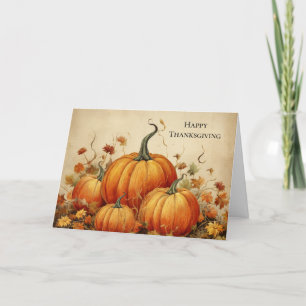 Cartes Pour Fêtes Annuelles Orange Citrouille Russe Automne Thanksgiving