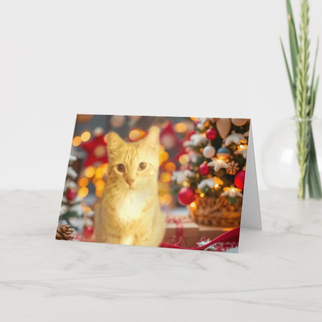 Cartes Pour Fêtes Annuelles Orange Ginger Cat Cute Christmas (Devant)