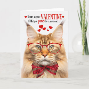 Cartes Pour Fêtes Annuelles Orange Maine Coon Tabby Chat Humour Saint-Valentin