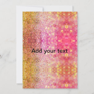 Cartes Pour Fêtes Annuelles Orange rose jaune paillettes ajouter nom scintille