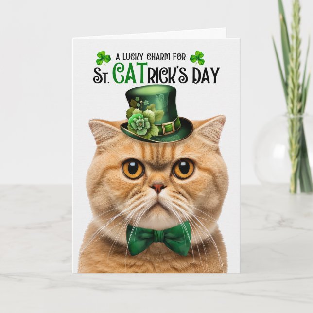 Cartes Pour Fêtes Annuelles Orange Scottish Fold Lucky Charm St Jour de CATric (Devant)
