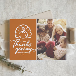Cartes Pour Fêtes Annuelles Orange Turkey Bon thanksgiving Photo