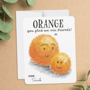 Cartes Pour Fêtes Annuelles Orange You Glad We Are Friends Valentine's Day