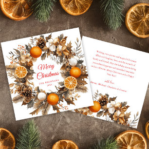 Cartes Pour Fêtes Annuelles Oranges séchées aux agrumes de Noël Élégant