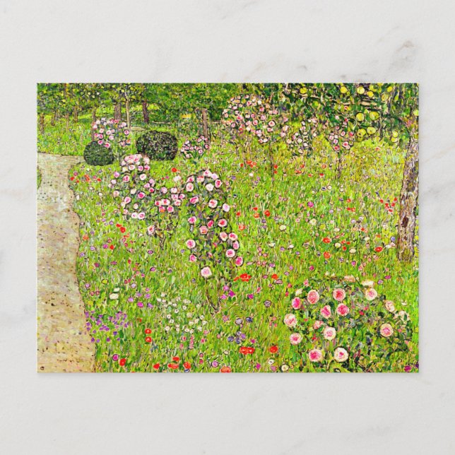 Cartes Pour Fêtes Annuelles Orchard Gustav Klimt avec Rose (Devant)