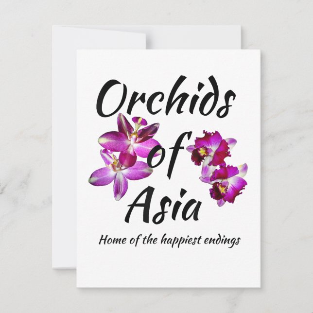 Cartes Pour Fêtes Annuelles Orchidées d'Asie (Devant)