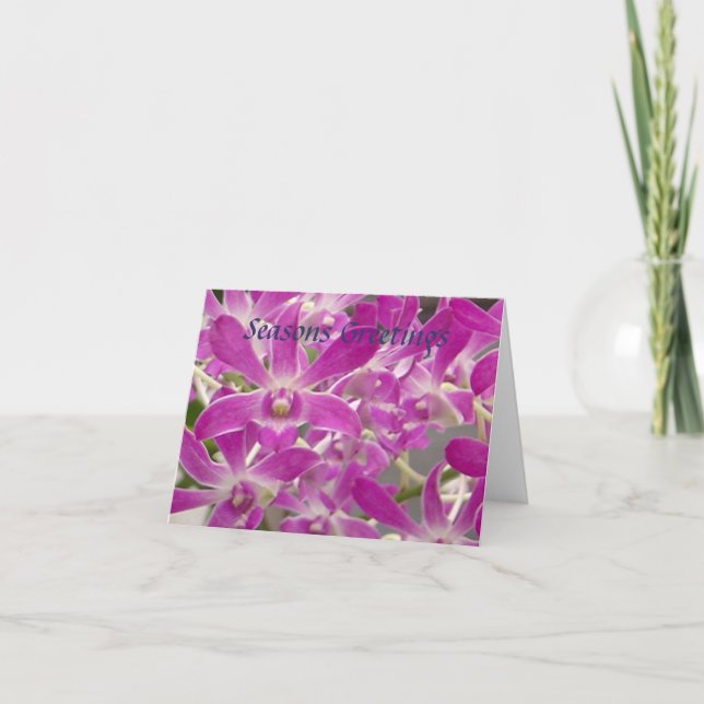 Cartes Pour Fêtes Annuelles Orchidées de Joyeuses Fêtes (Devant)