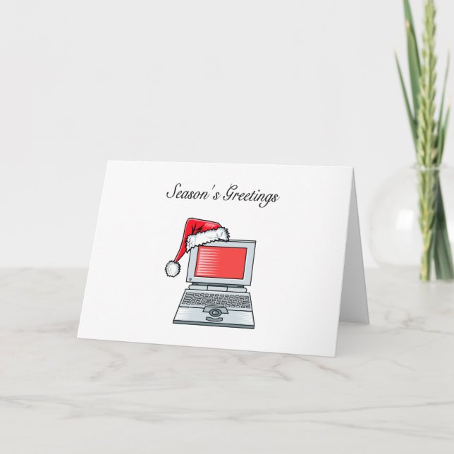 Cartes Pour Fêtes Annuelles Ordinateur de Noël (Devant)