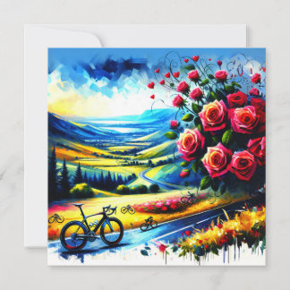 Cartes Pour Fêtes Annuelles Oreiller de cyclisme romantique Cadeau de la Saint