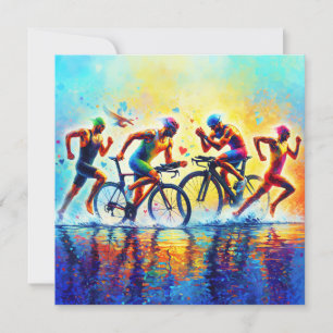 Cartes Pour Fêtes Annuelles Oreiller de triathlon pour amateurs de sport