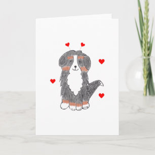 Cartes Pour Fêtes Annuelles Oreilles de Valentine de chien de montagne de