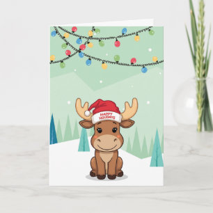 Cartes Pour Fêtes Annuelles Orignal Fantaisiste d'Hiver