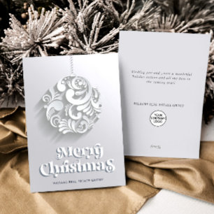 Cartes Pour Fêtes Annuelles Ornament Arbre de Noël Accueil d'entreprise