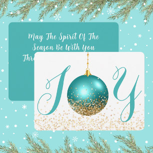 Cartes Pour Fêtes Annuelles Ornament Turquoise Joie Noël Salutation