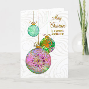 Cartes Pour Fêtes Annuelles Ornement d'Arbre de Noël Petite-Fille