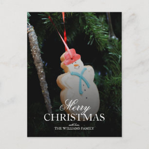 Cartes Pour Fêtes Annuelles Ornement de biscuits de Noël Snowman sur arbre