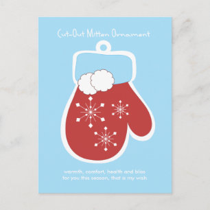 Cartes Pour Fêtes Annuelles Ornement de découpe Mitten