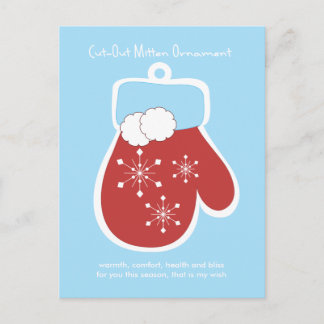 Cartes Pour Fêtes Annuelles Ornement de découpe Mitten