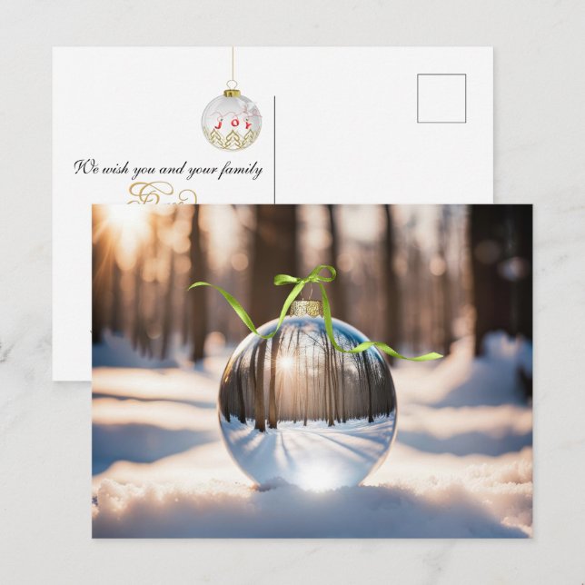 Cartes Pour Fêtes Annuelles Ornement de la forêt de Noël (Devant / Derrière)