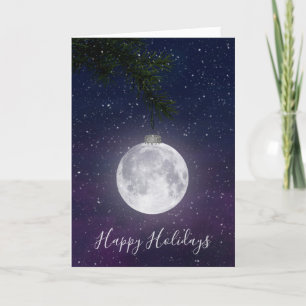 Cartes Pour Fêtes Annuelles Ornement de la Lune de Noël en neige