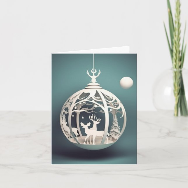 Cartes Pour Fêtes Annuelles Ornement de Noël (Devant)