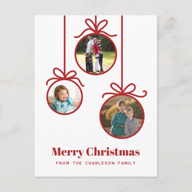 Cartes Pour Fêtes Annuelles Ornement de Noël 3 Photo (Devant)