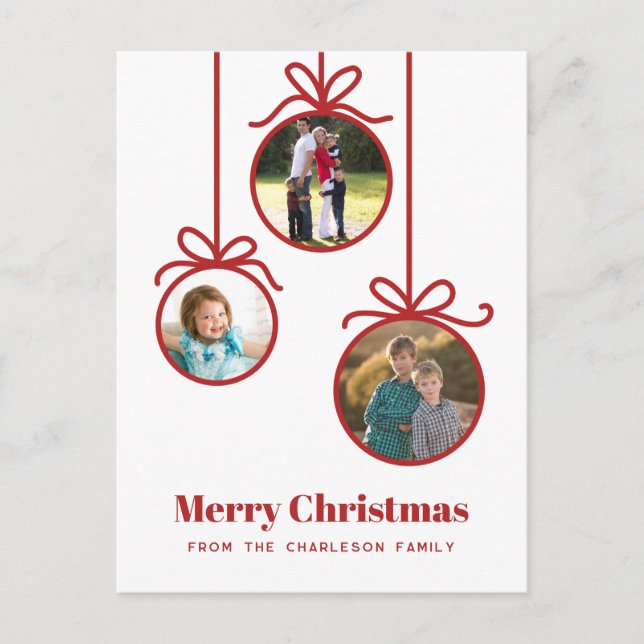 Cartes Pour Fêtes Annuelles Ornement de Noël 3 Photo (Devant)