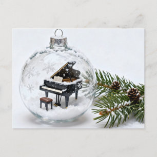 Cartes Pour Fêtes Annuelles Ornement de Noël avec piano miniature à l'intérieu