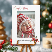 ornement de Noël avec un nœud rouge et photo de sa