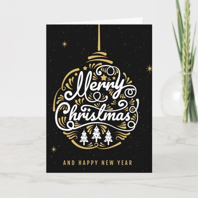 Cartes Pour Fêtes Annuelles Ornement de Noël élégant (Devant)