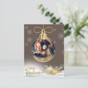 Cartes Pour Fêtes Annuelles Ornement de Noël Photo Flocs de neige Moderne