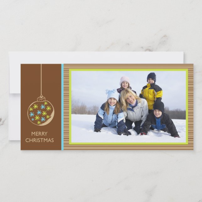 Cartes Pour Fêtes Annuelles Ornement de Noël -Photocarte de Noël (Devant)