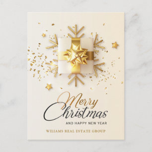 Cartes Pour Fêtes Annuelles Ornement de Noël rose or Accueil d'entreprise