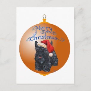 Cartes Pour Fêtes Annuelles Ornement de Noël Terrier Écossais