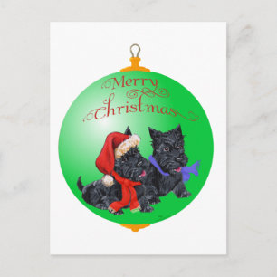 Cartes Pour Fêtes Annuelles Ornement de Noël Terrier Écossais