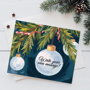 Cartes Pour Fêtes Annuelles Ornement de Noël Texte Personnalisé