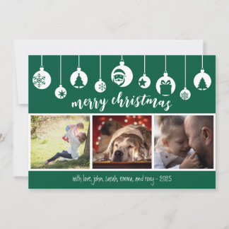 Cartes Pour Fêtes Annuelles Ornement de Noël vert suspendu Photo