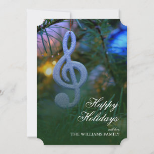 Cartes Pour Fêtes Annuelles Ornement de notes de musique dans l'arbre