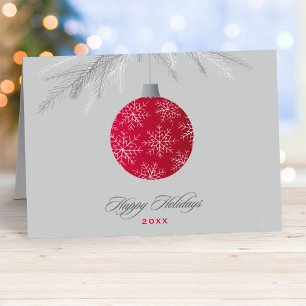 Cartes Pour Fêtes Annuelles Ornement Élégant Rouge Joyeuses Fêtes pour Entrepr
