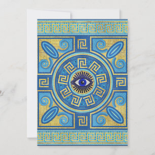 Cartes Pour Fêtes Annuelles Ornement en mosaïque de l'oeil maléfique