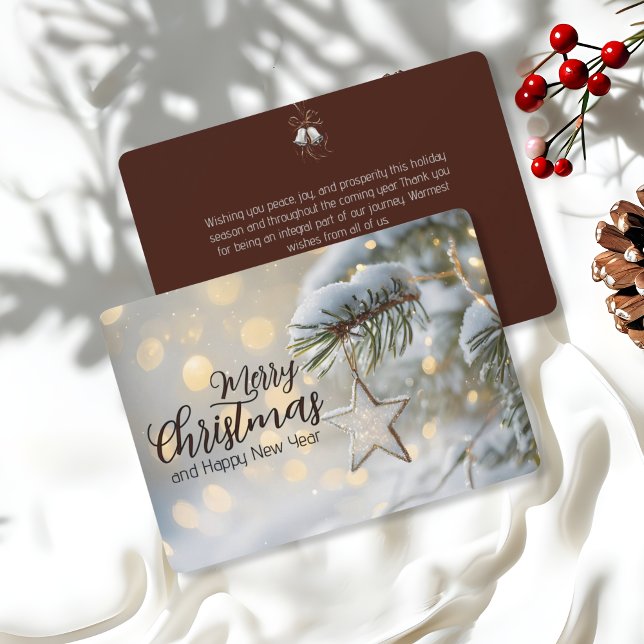 Cartes Pour Fêtes Annuelles Ornement étoile de branche de pin Élégant Noël (Créateur téléchargé)