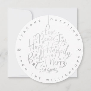 Cartes Pour Fêtes Annuelles Ornement photo de typographie de salutations argen