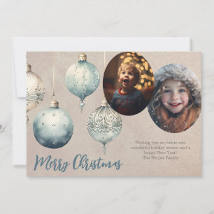 Cartes Pour Fêtes Annuelles Ornement vintage Deux photos