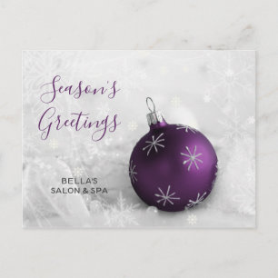 Cartes Pour Fêtes Annuelles Ornement Violet Élégant Neige Fêtes d'affaires