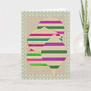 Cartes Pour Fêtes Annuelles Ornements brodés