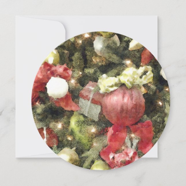 Cartes Pour Fêtes Annuelles Ornements de Noël (Devant)