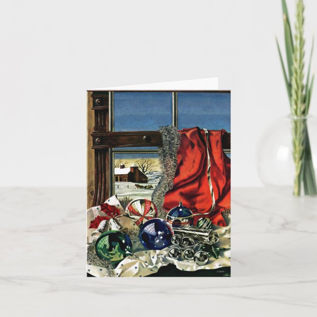 Cartes Pour Fêtes Annuelles Ornements de Noël (Devant)