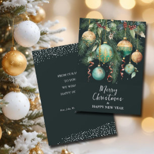 Cartes Pour Fêtes Annuelles Ornements de Noël Arbre Chic Plat